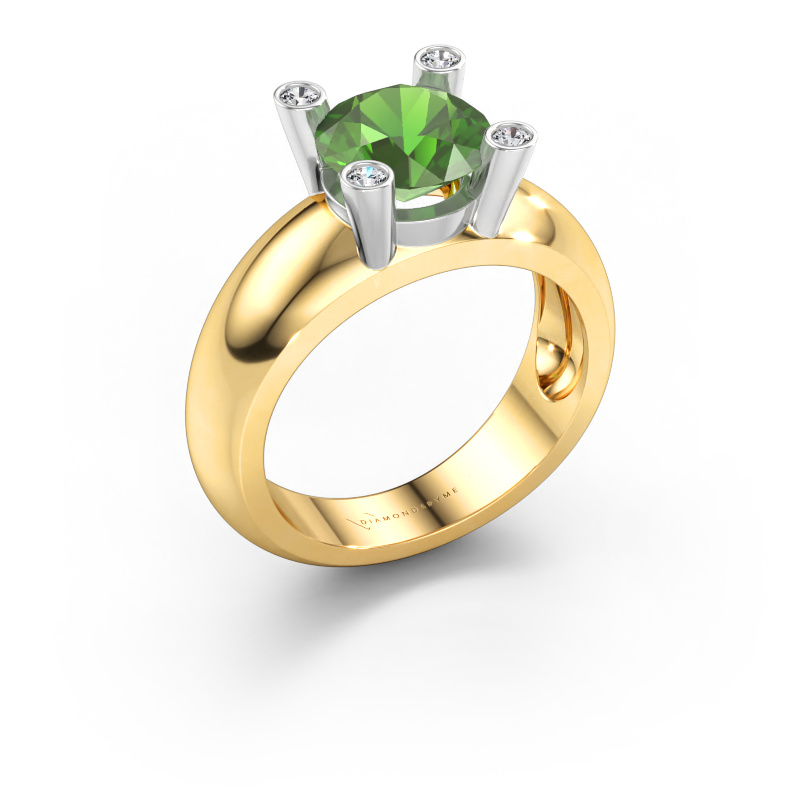 Bild von Ring Tamara RND 585 Gold Turmalin grün 8 mm
