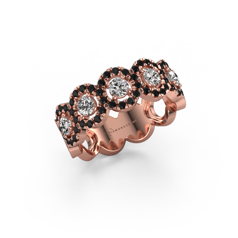 Bild von Ring Tanisha 585 Roségold Schwarz Diamant 0.868 crt