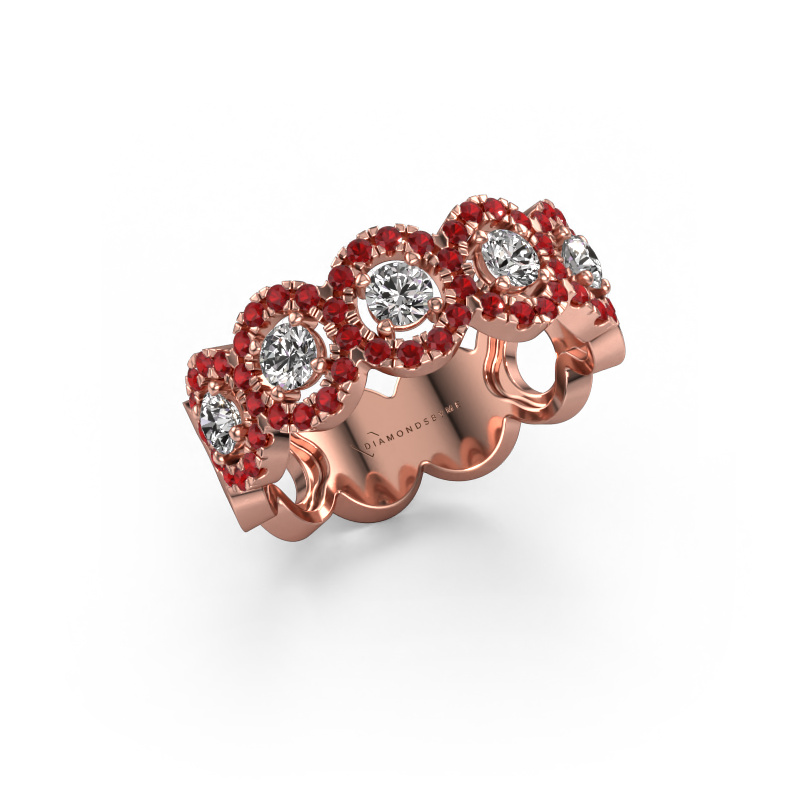 Image of Ring Tanisha 585 rose gold Ruby 1.2 mm
