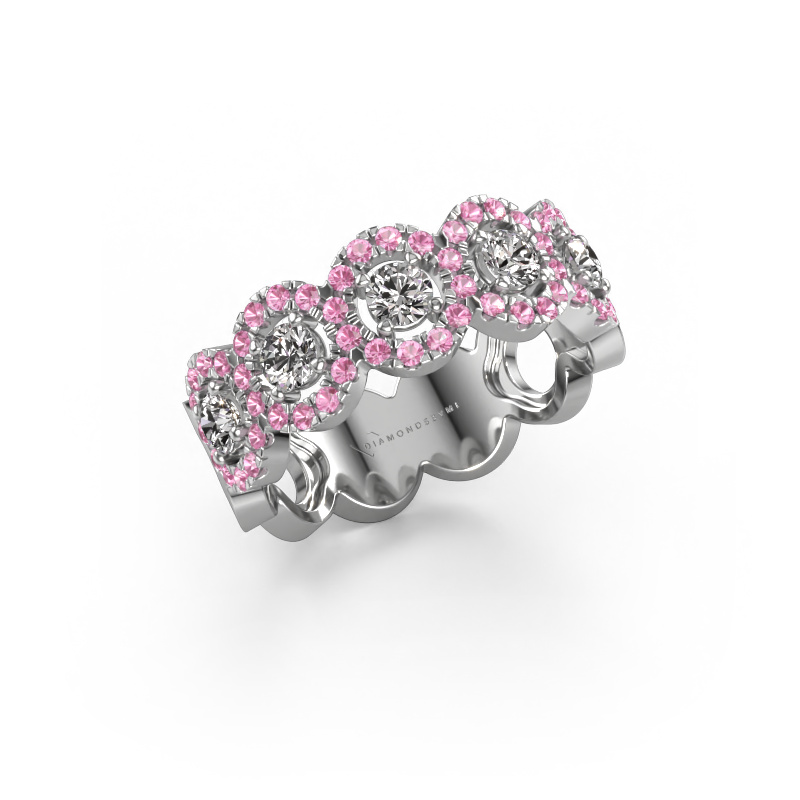 Image de Bague Tanisha 585 or blanc Saphir rose 1.2 mm