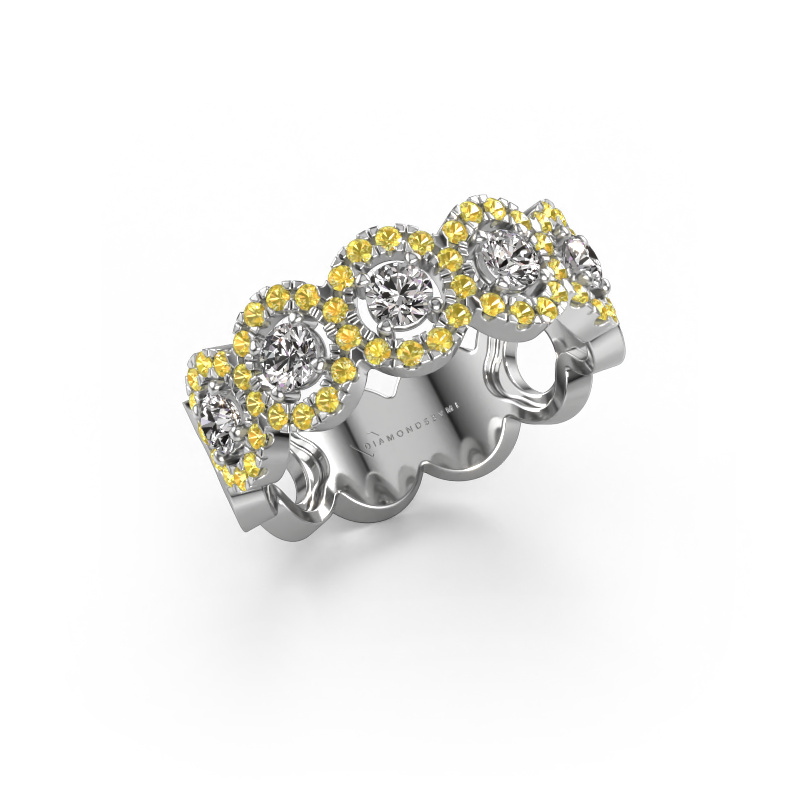 Bild von Ring Tanisha 585 Weißgold Gelb Saphir 1.2 mm