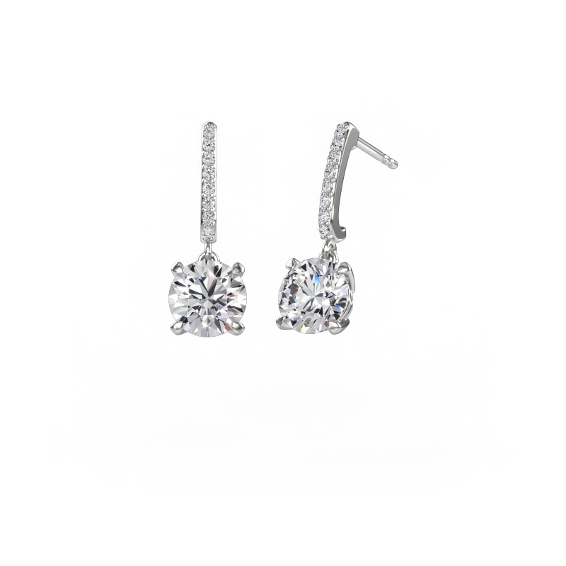 Image of Drop earrings Tanja 1 950 platinum Diamond 4.16 crt
