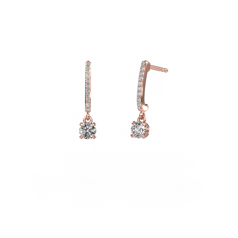 Image of Drop earrings Tanja 1 585 rose gold Diamond 0.734 crt