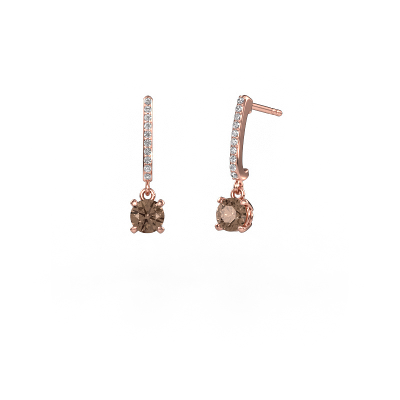 Image of Drop earrings Tanja 1 585 rose gold Brown diamond 1.134 crt
