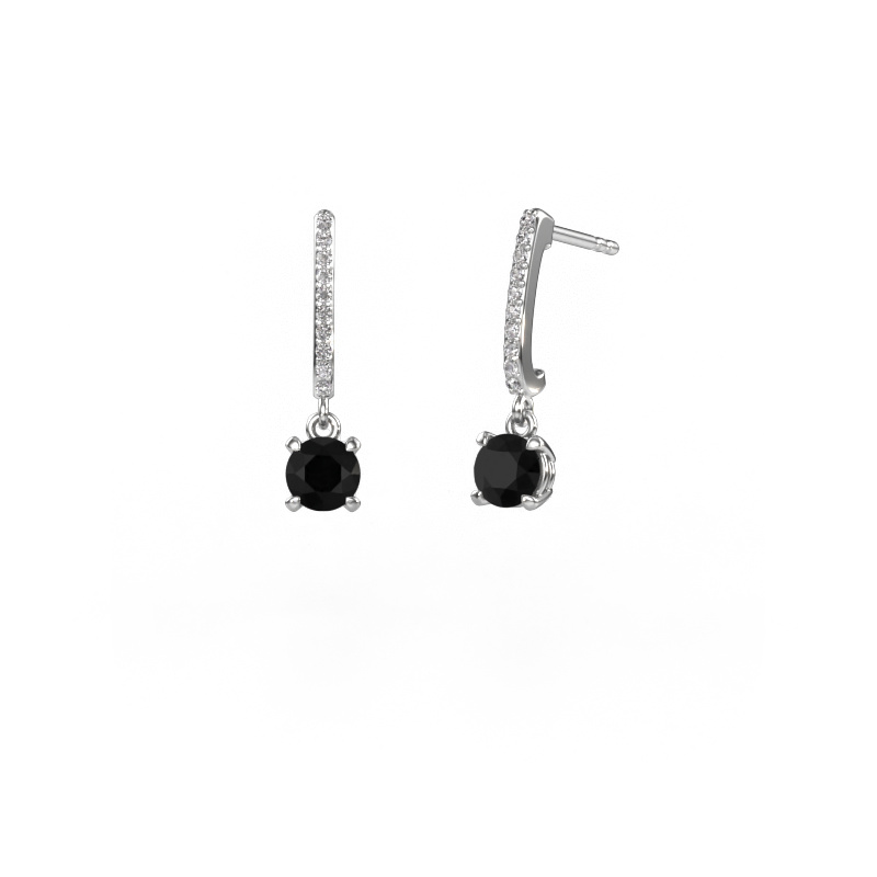 Image of Drop earrings Tanja 1 585 white gold Black diamond 1.334 crt