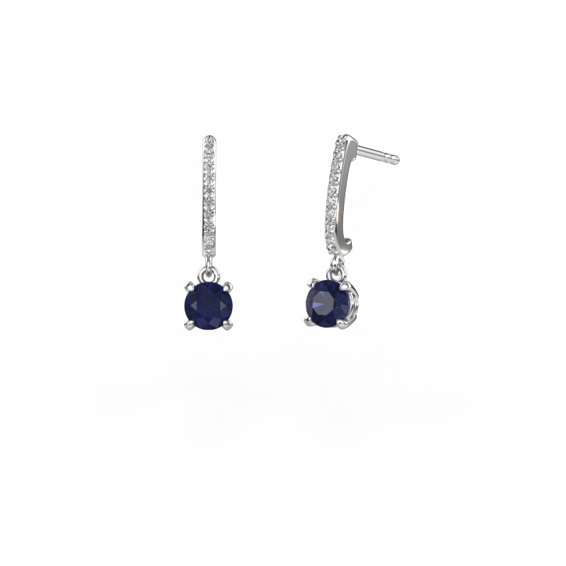Image of Drop earrings Tanja 1 585 white gold Sapphire 5 mm