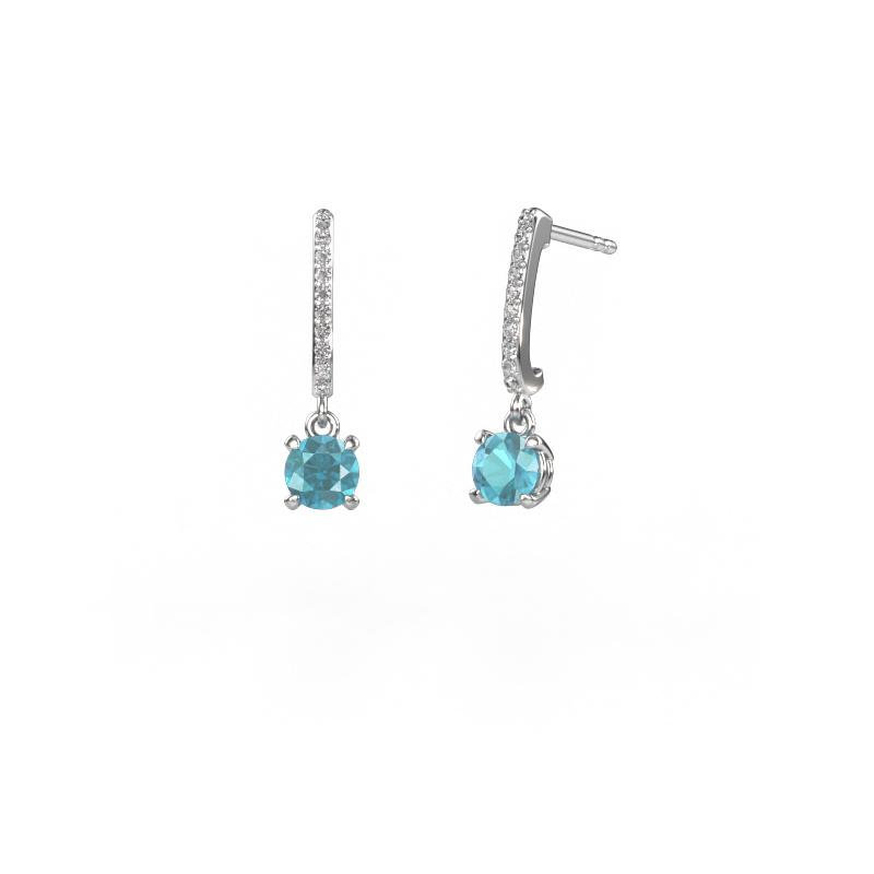 Image of Drop earrings Tanja 1 950 platinum Blue topaz 5 mm