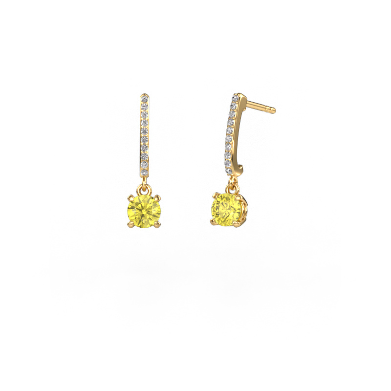 Image de Pendants d'oreilles Tanja 1 585 or jaune Diamants synthétiques jaune 5 mm