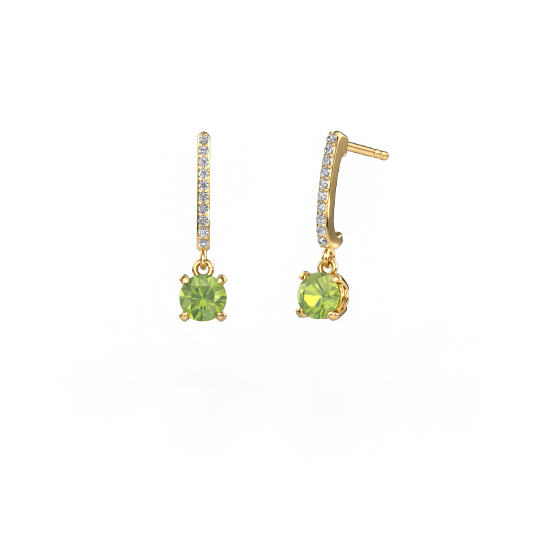 Image of Drop earrings Tanja 1 585 gold Peridot 5 mm