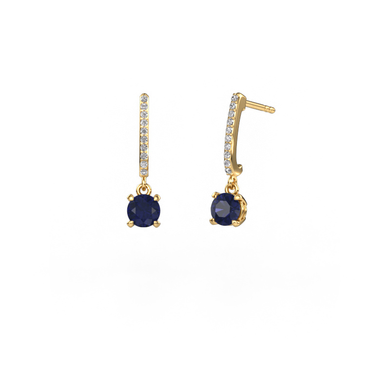 Image of Drop earrings Tanja 1 585 gold Sapphire 5 mm