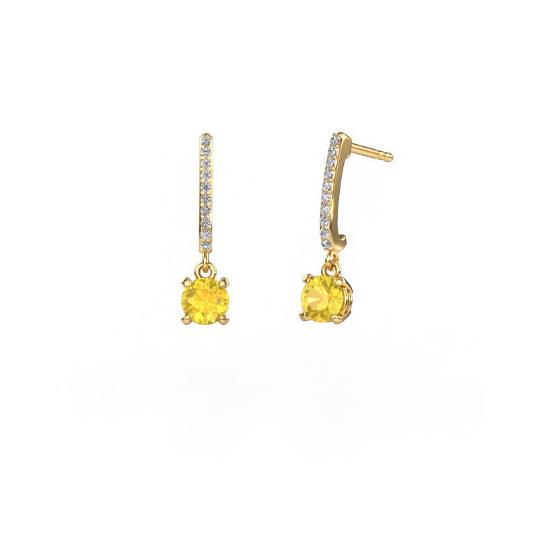 Image de Pendants d'oreilles Tanja 1 585 or jaune Saphir jaune 5 mm