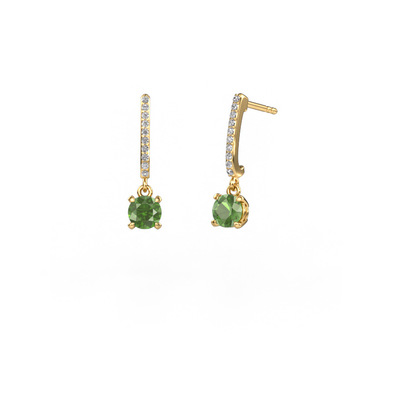 Image de Pendants d'oreilles Tanja 1 585 or jaune Vert tourmaline 5 mm
