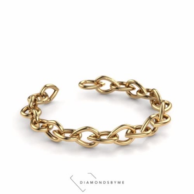 アクセサリー tan Gold round ±0.55 in (14 mm) link bracelet | DiamondsByMe
