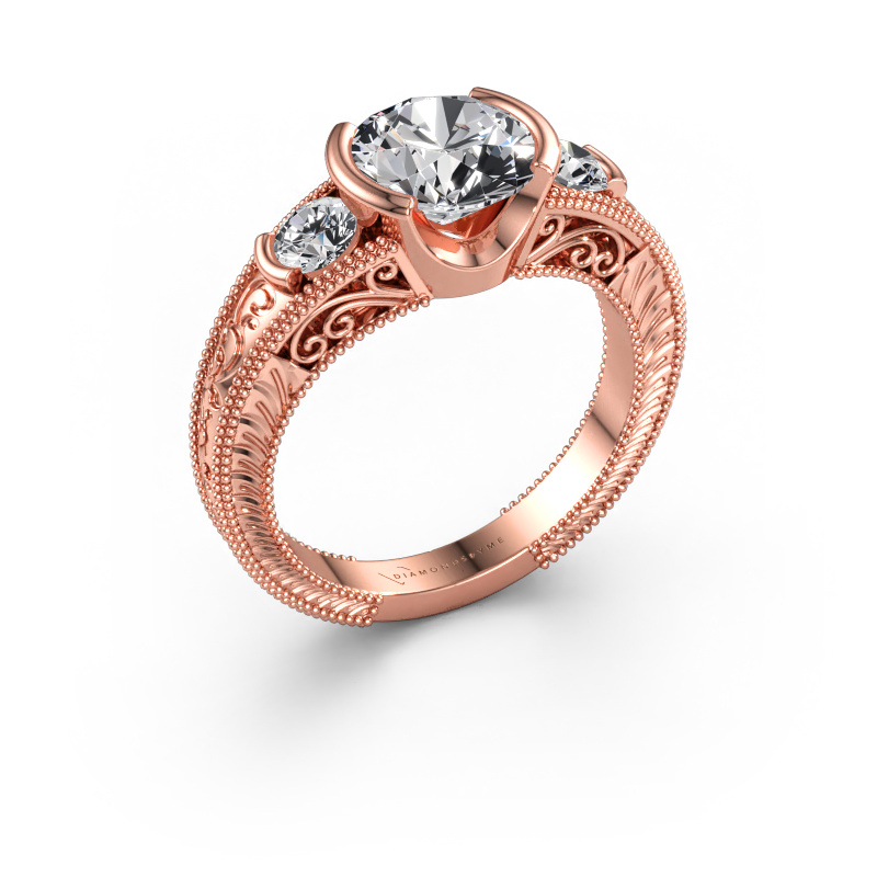 Immagine di Anello di promessa Tasia 585 oro rosa Diamante lab grown 2.40 crt