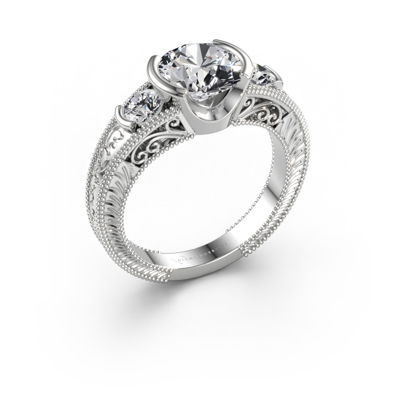 Immagine di Anello di promessa Tasia 585 oro bianco Diamante lab grown 2.40 crt