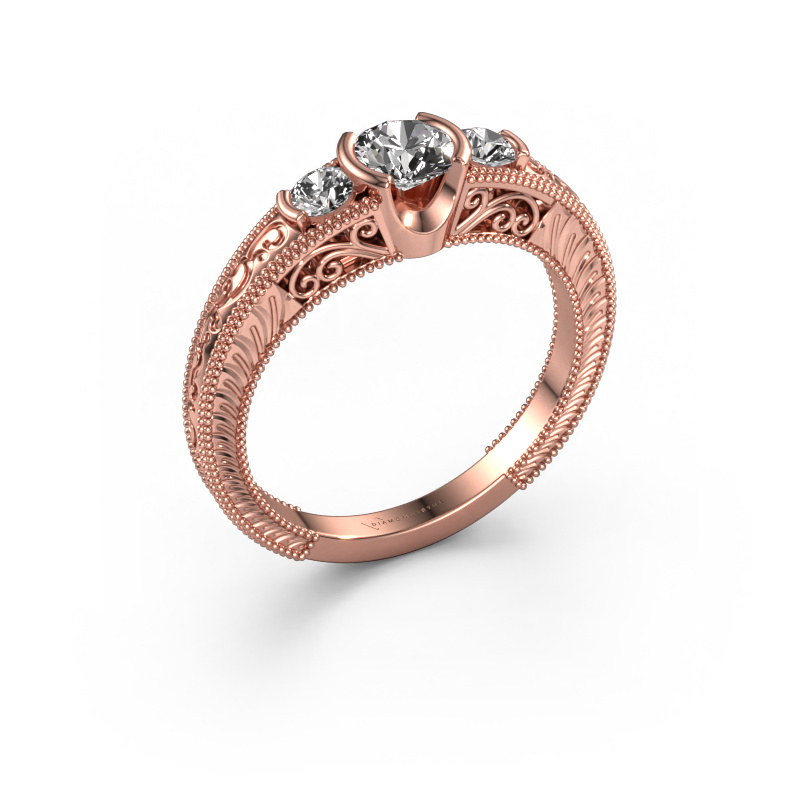 Image of Promise ring Tasia 585 rose gold Diamond 0.60 crt