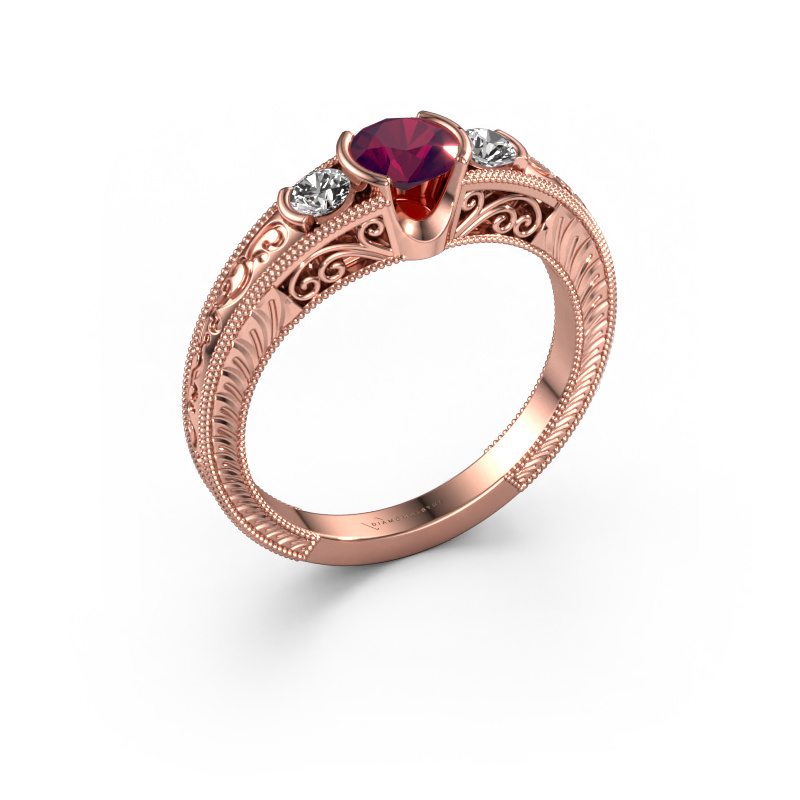 Bild von Verlobungsring Tasia 585 Roségold Rhodolit 5 mm