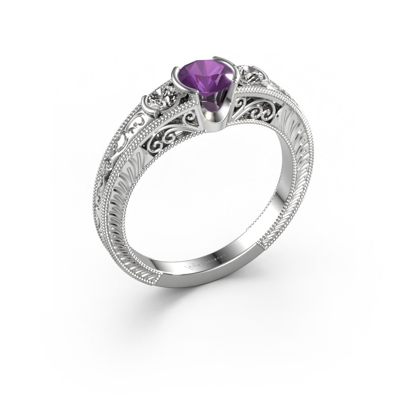 Bild von Verlobungsring Tasia 585 Weißgold Amethyst 5 mm