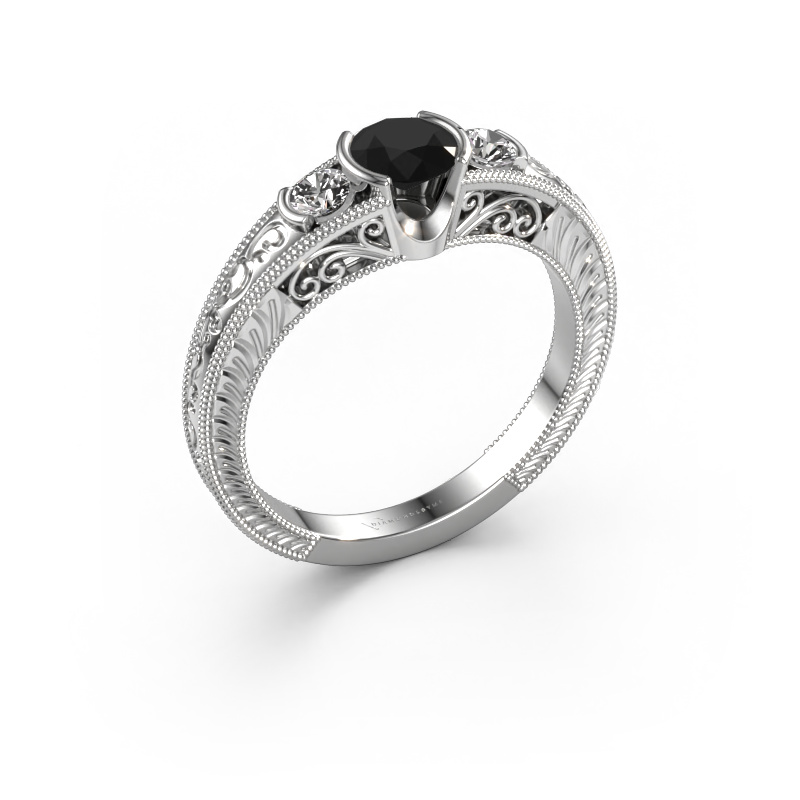 Bild von Verlobungsring Tasia 585 Weißgold Schwarz Diamant 0.80 crt