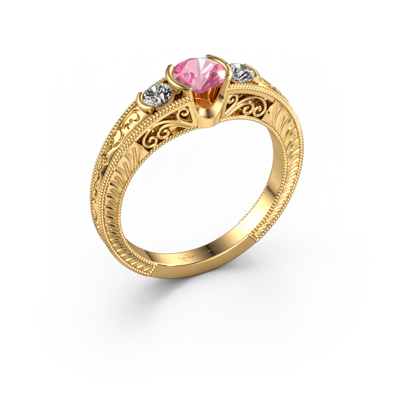 Bild von Verlobungsring Tasia 585 Gold Pink Saphir 5 mm