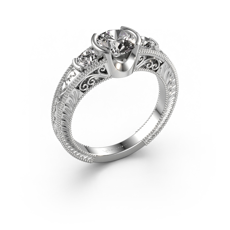 Image of Promise ring Tasia 585 white gold Diamond 1.360 crt