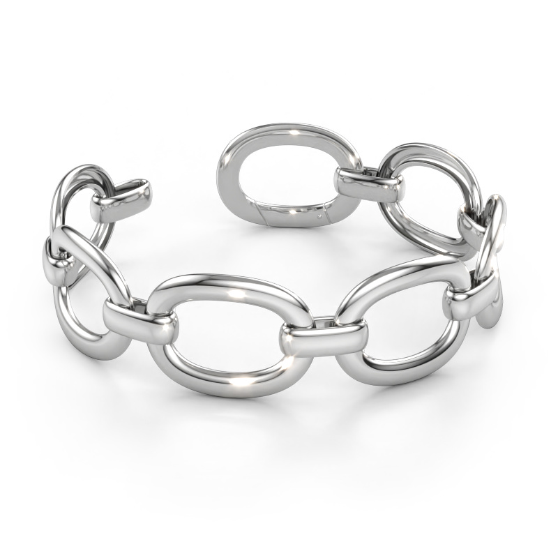 Immagine di Bracciale a maglie Tatiana 30mm Vuoto - 585 oro bianco