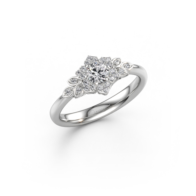 Bild av Förlovningsring Tatjana 585 vitt guld Diamant 0.37 crt