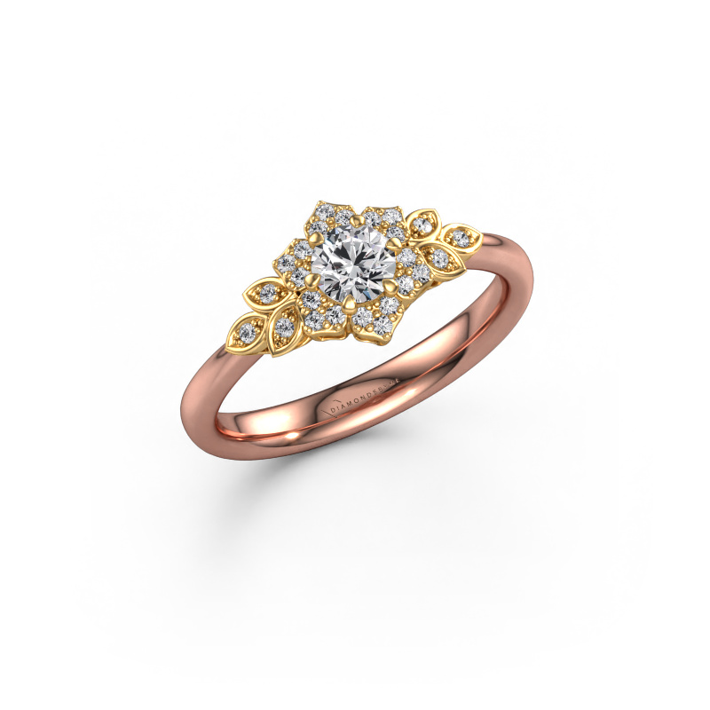 Afbeelding van Verlovingsring Tatjana 585 Rosé goud Diamant 0.42 crt