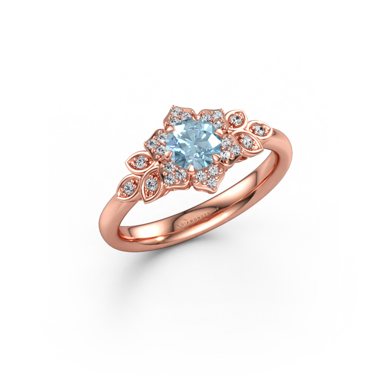 Immagine di Anello di fidanzamento Tatjana 585 oro rosa Diamante lab grown blu 5 mm