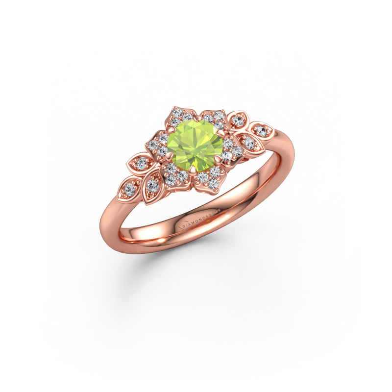 Bild av Förlovningsring Tatjana 585 roséguld Peridot 5 mm