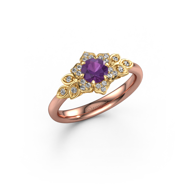 Bild von Verlobungsring Tatjana 585 Roségold Amethyst 5 mm