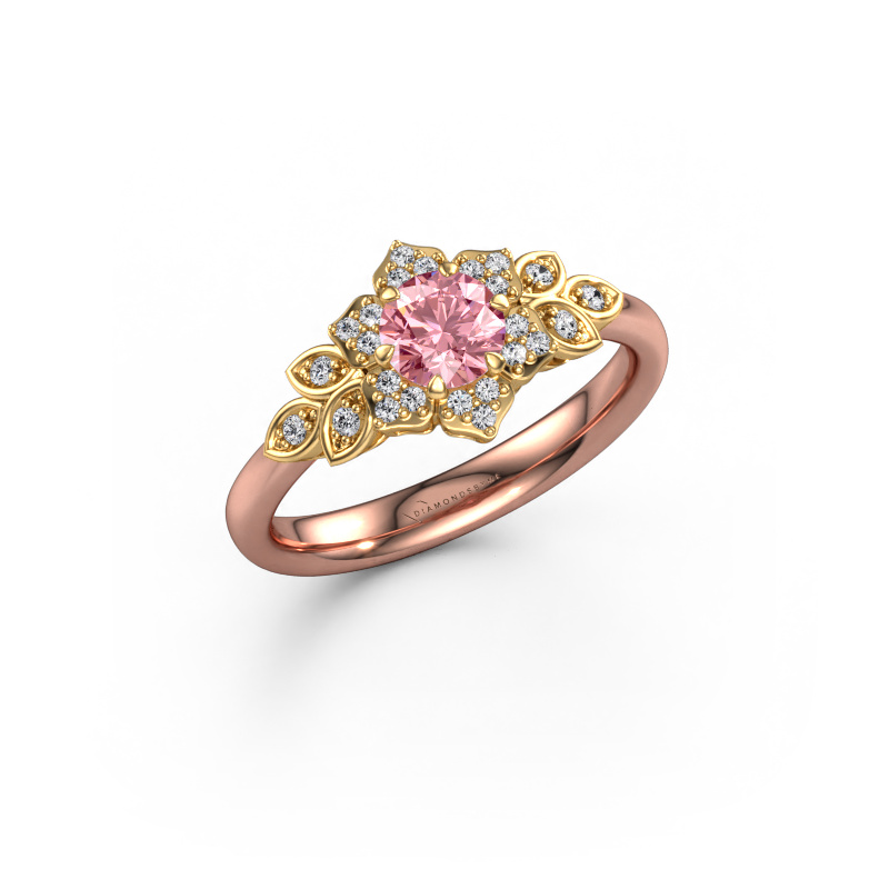 Image of Engagement ring Tatjana 585 rose gold Pink lab grown diamond 5 mm