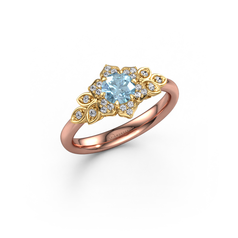 Image of Engagement ring Tatjana 585 rose gold Blue lab grown diamond 5 mm