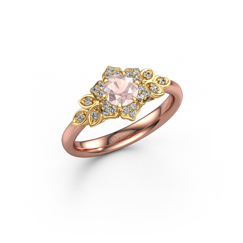 Image of Engagement ring Tatjana 585 rose gold Morganite champagne 5 mm