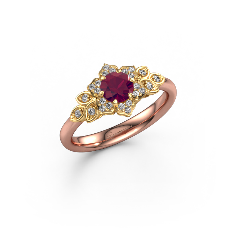 Bild von Verlobungsring Tatjana 585 Roségold Rhodolit 5 mm