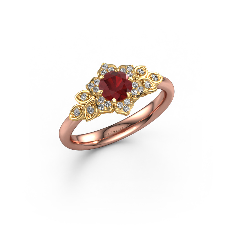 Image of Engagement ring Tatjana 585 rose gold Ruby 5 mm