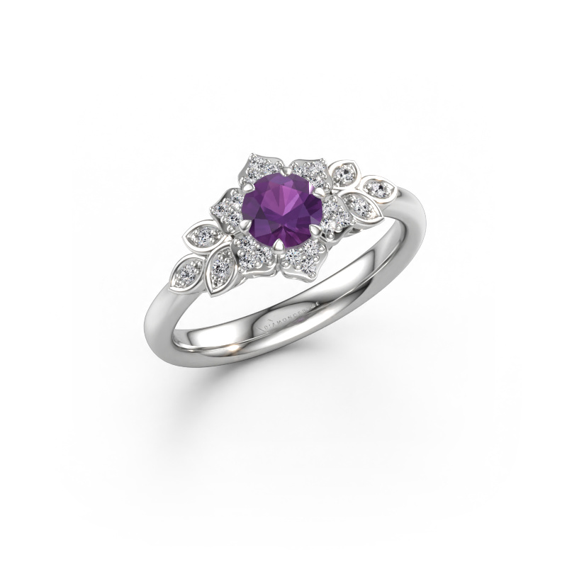 Immagine di Anello di fidanzamento Tatjana 585 oro bianco Ametista 5 mm
