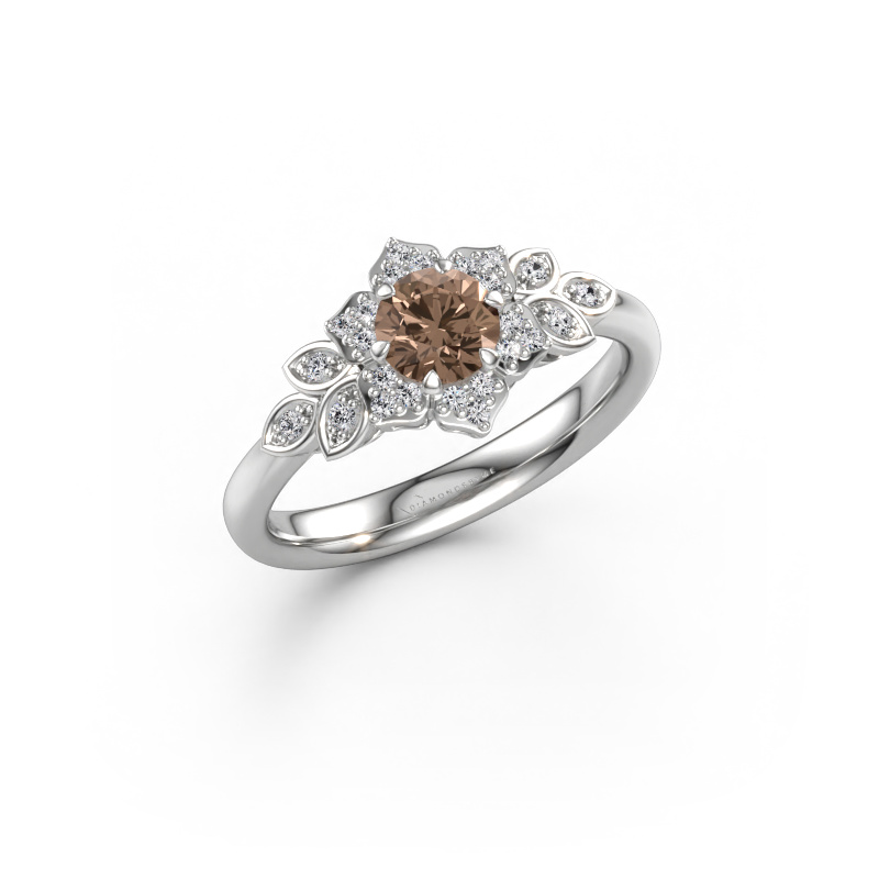 Immagine di Anello di fidanzamento Tatjana 585 oro bianco Diamante marrone 0.635 crt