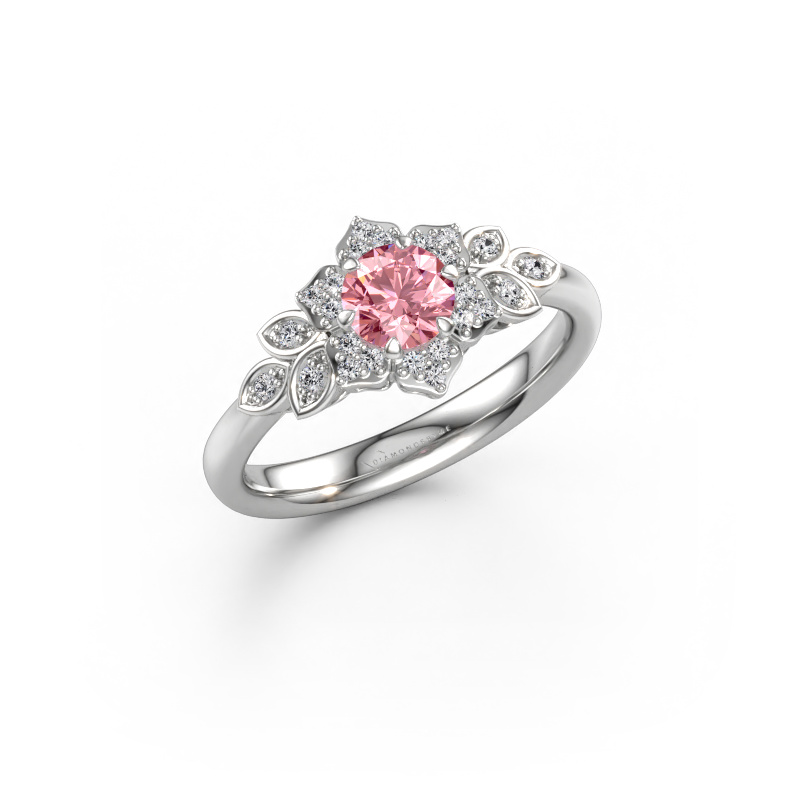 Immagine di Anello di fidanzamento Tatjana 585 oro bianco Diamante lab grown rosa 5 mm