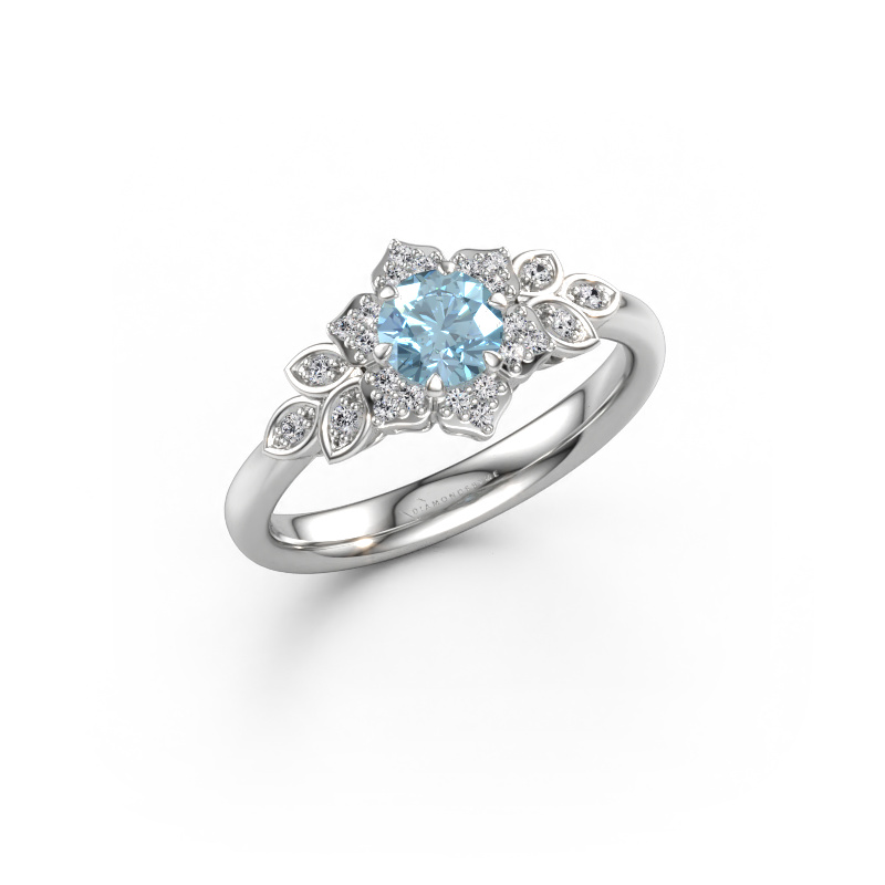 Immagine di Anello di fidanzamento Tatjana 585 oro bianco Diamante lab grown blu 5 mm