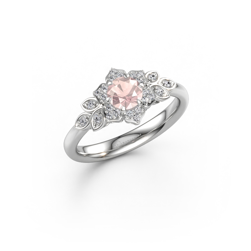 Immagine di Anello di fidanzamento Tatjana 585 oro bianco Morganite champagne 5 mm