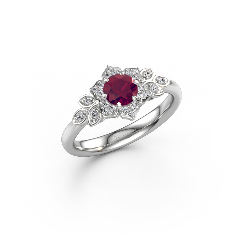 Immagine di Anello di fidanzamento Tatjana 585 oro bianco Rodolite 5 mm