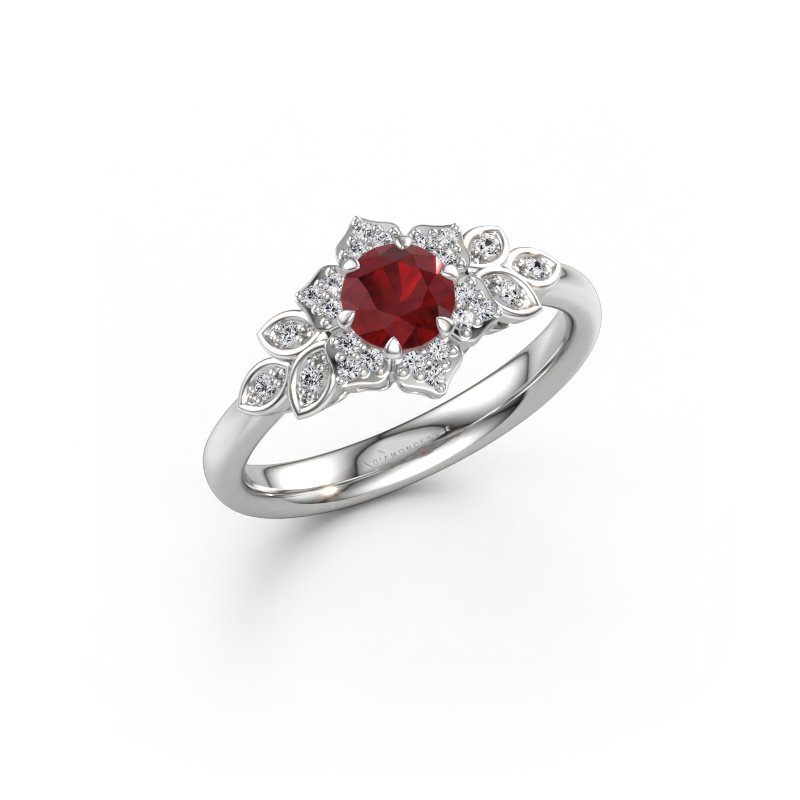 Immagine di Anello di fidanzamento Tatjana 585 oro bianco Rubino 5 mm