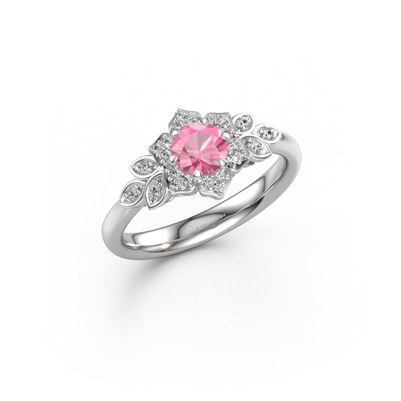 Immagine di Anello di fidanzamento Tatjana 585 oro bianco Zaffiro rosa 5 mm