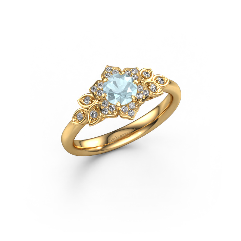 Bild von Verlobungsring Tatjana 585 Gold Aquamarin 5 mm