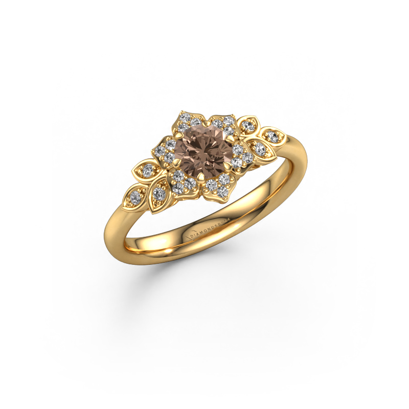 Bild von Verlobungsring Tatjana 585 Gold Braun Diamant 0.635 crt