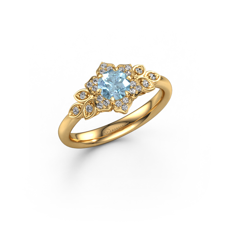 Image of Engagement ring Tatjana 585 gold Blue lab grown diamond 5 mm