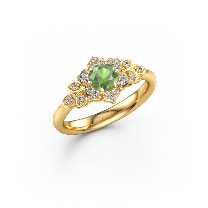 Bild von Verlobungsring Tatjana 585 Gold Turmalin grün 5 mm