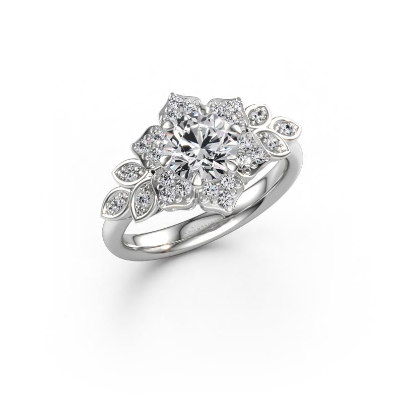 Bild av Förlovningsring Tatjana 585 vitt guld Labbodlad diamant 1.288 crt