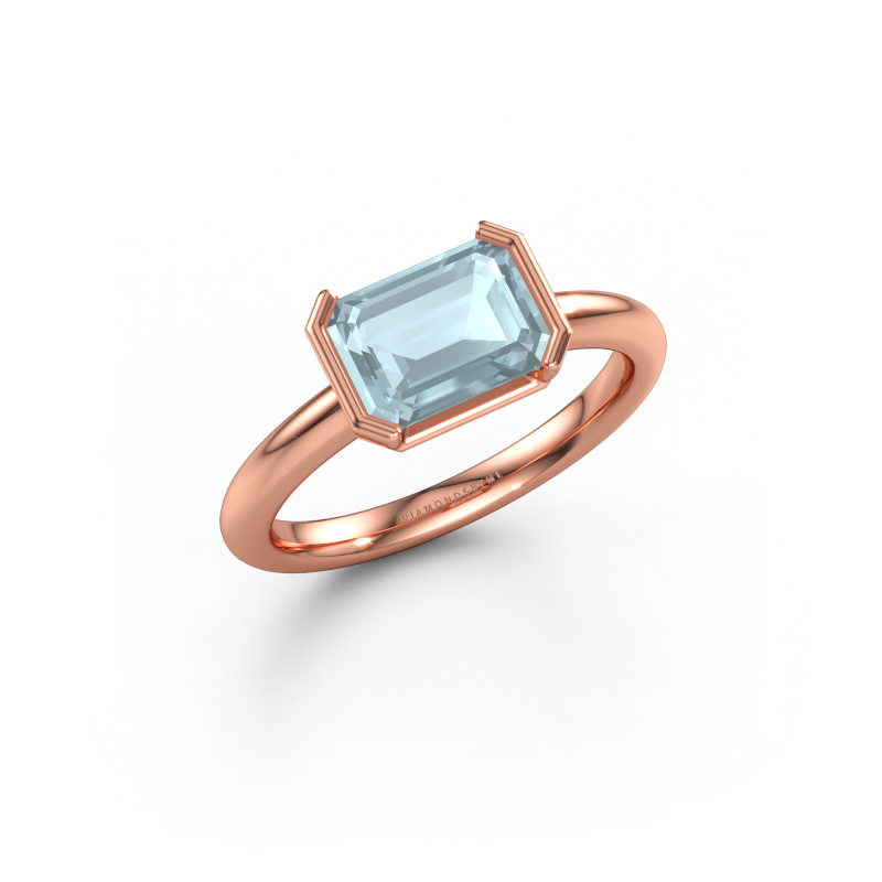 Bild av Förlovningsring Tayler EME 585 roséguld Akvamarin 8x6 mm